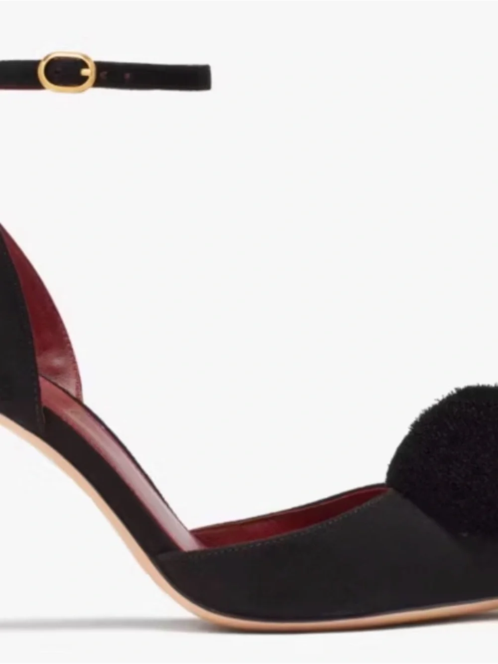 Kate Spade New York Amour Pom Pumps Black Suede